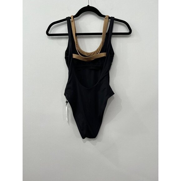 NWT Vitamin A Size S Stardust Layered One Piece Swimsuit Black Gold MSRP $190 - Picture 12 of 15